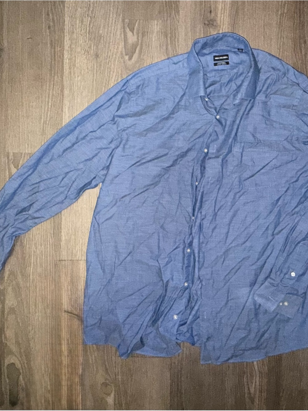 Van Heusen Navy Micro-Check Dress Shirt